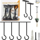 NACETURE Ceiling Hooks Heavy Duty 6 Pack - Plant Hooks for Ceiling Hanging Hook for Hanging Basket Hook, Light, Bird Feeders, Wind Chimes Décor Indoor & Outdoor (5" Black 6 Pack) by GreenHaven Gardens
