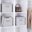 WUIKE 3 Pack Extra Large Closet Storage Bins with Lids, Gray Storage Boxes with Handles, Fabric Storage Baskets with Cover for Bedroom by CozyNest Decor
