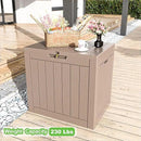 30 Gallon Outdoor Deck Box,Storage Lockable Waterproof Patio Furniture,Garden Tools,Cushions,Pool Accessories Outside Storage Resin Box(Grey) by CozyNest Decor