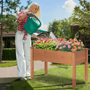 Giantex Raised Garden Bed, Elevated Wood Planter Box with Protective Liner and Drain Hole, Gardening Planter Raised Bed for Planting Vegetables Flowers Succulents Herbs, 49" Lx23 Wx30 H by GreenHaven Gardens
