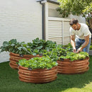 VEVOR 3 Pcs 2x2x1ft Round Galvanized Raised Garden Bed Kit, Outdoor Metal Raised Beds for Gardening Vegetables, Easy Assembly Garden Planter Box for Flowers Fruits with Open Base by GreenHaven Gardens