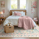 Wonnitar Washable Area Rug 6x9, Pink Floral Rugs for Bedroom Girls Soft Living Room Carpet Ultra-Thin, Boho Non Slip Non-Shedding Pastel Nursery Carpet for Kids Room Playroom Dorm by TinyTreasures Baby Boutique