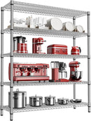 2200 Lbs 5 Tier Storage Rack Metal Wire Shelving Unit, Storage Standing Shelf Organizer for Laundry Bathroom Kitchen Pantry Closet Garage, Chrome 17.7" D x 59.1" W x 70.4" H by CozyNest Decor