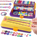 Friendship Bracelet Making Kit with Storage Box,DIY String Bracelet Arts and Craft for Girls Aged 8-12,Kids' Travel Activity Toy Set,Birthday Gifts for Ages 6 7 8 9 10 11 12 Year Old (Yellow/Purple) by TinyTreasures Baby Boutique