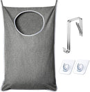 XL Hanging Laundry Hamper, Extra Large Tear-resistance Door Hamper with 2 Types Hooks for Dirty Clothes, Save Bathroom Space Hanging Laundry Bag (36.5x 22 Inch,Grey) by CozyNest Decor