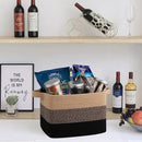 OIAHOMY Storage Basket, Woven Baskets for Storage, Cotton Rope Basket for toys,Towel Baskets for Bathroom - Pack of 3, Black & Brown by CozyNest Decor