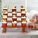 3 Tier Wooden Display Riser Stand Perfume Organizer, Dessert Table Display Set, Solid Wood Food Display Stands for Party, Bamboo Rustic Solid Wood Shelf for Cupcakes, Perfume, Cologne, Spiece by CozyNest Decor