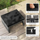 Tangkula 2 Pieces Patio PE Rattan Ottomans, Multipurpose Outdoor Footstool Footrest Additional Seating Side Table with Soft Zippered Cushions for Deck, Garden, and Yard (Black) by CozyNest Decor