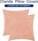 CaliTime Throw Pillow Covers Decorative 20 X 20 Inches Pack of 2 Cozy Chenille Cushion Cases for Couch Sofa Bed Living Room Home Dusty Pink by CozyNest Decor