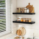 RICHFOCUS 36Inch Floating Shelves for Wall 2 Pack Shelves for Bedroom|Kitchen|Bathroom Wall Mounted Rustic Wood Floating Shelf with Invisible Brackets for Books|Storage|Decor, Black by CozyNest Decor
