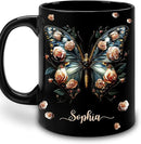 Hyturtle Personalized Butterfly 2D Print Mug - Butterfly Gifts For Women Lovers - Animal Gift For Bird Lover Her - Bird Gifts For Mom on Mother Day - Custom Name Coffee Cup Ceramic Mug 11 Oz 15 Oz by CozyNest Decor