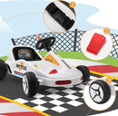 TOBBI 12V Electric Go Kart for Kids Battery Powered Ride on Car Outdoor Race Toy with Remote Control, Safety Belt, Music, LED Lights and Flags for Toddlers 3-8 Years, White by TinyTreasures Baby Boutique
