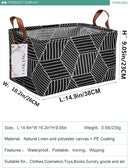 FANKANG Storage Basket,Nursery Hamper Canvas Laundry Basket Foldable with Waterproof PE Coating Storage, Office, Bedroom, Clothes,Toys (Rec-Black Cube) by TinyTreasures Baby Boutique
