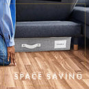 HOMELUX THEORY 2pc Under Bed Storage Containers, Bedroom Under the Bed Drawer Storage Organizer with Bins and Lids, Large Underbed Clothes Storage Box Ideal for Blanket, Fabric, & Shoes (LightGray) by CozyNest Decor
