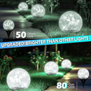 Garden Solar Ball Lights Outdoor Waterproof, 80 LED Cracked Glass Globe Solar Power Ground Lights for Path Yard Patio Lawn, Outdoor Decoration Landscape White (2 Pack 5.9'') by CozyNest Decor