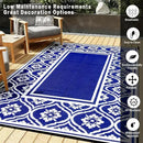 Plastic Outdoor Rug 6'x9' Waterproof Camping Carpet Outside Area Rug Reversible Light Blue Rugs for RV Deck Entryance Porch Picnic Balcony Beach by GreenHaven Gardens