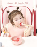 Ginbear Silicone Baby Spoons and Forks Self-feeding 12-18 Months, Soft-Tip Baby Flatware Sets for Girl, Toddler Feeding Utensils for Child, 4 Piece Set (Mauve/Pink) by TinyTreasures Baby Boutique