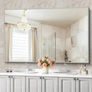 36x60inch Brushed Nickel Bathroom Mirror, Silver Rectangle Mirror with Frame, Large Rectangular Wall Mirrors for Bathroom, Living Roomm, Hair Salon, Big Mirror Hang Horizontal/Vertical by CozyNest Decor