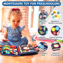Qizfun Busy Board Montessori Toy for 1 2 3 4 Years Old, Educational Activity Sensory Board Preschool Learning Fine Motor Skills Toys, Toddler Travel Toy for Plane Car, Gift for Boys Girls (Blue/P4) by TinyTreasures Baby Boutique