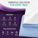 Incontinence Bed Pads - 2 Pack 34"x 52" Reusable Waterproof Mattress Protectors - Highly Absorbent, Machine Washable - for Children, Pets and Seniors - Blue - Royal Care by TinyTreasures Baby Boutique