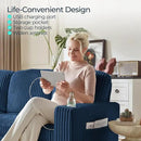 LINSY HOME Sectional Sleeper Sofa with Pull Out Couch Bed - Convertible Plush Corduroy Cloud Couch with Storage Chaise & USB Charging, Comfy Modular Couches for Living Room, Blue by CozyNest Decor