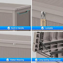 260 Gallon Deck Box XXL Large Outdoor Storage for Patio Furniture,Outdoor Cushions,Garden Tools and Pool Supplies,Waterproof,Resin,Lockable(Grey Rattan) by CozyNest Decor