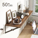 36"W x 10"D Floating Shelves, 10 Inch Deep Walnut Floating Shelves, Farmhouse Rustic Deep Wall Shelves for Home Decor, Wide Large Floating Shelf for Bathroom, Living Room, Kitchen, Study Room by CozyNest Decor