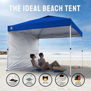 CROWN SHADES 10x10 Pop Up Canopy with 1 Side Wall - Beach Tent with One Push Setup - Outdoor Sun Shade for Events, Parties, Camping - Gazebo with STO-N-Go Cover Bag (Navy Blue) by GreenHaven Gardens
