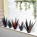 Large Tequila Rustic Sculpture, Rustic Metal Agave Plants for Outdoor Patio Yard, Home Decor Hand Painted Metal Agave Garden Yard Statue, Outdoor Lawn Ornaments (Green - L (W/Solar Light)) by GreenHaven Gardens