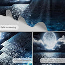 LB Blue Ocean Moon Tapestry White Cloud and Full Moon Over Ocean Tapestry Wall Hanging Fantasy Night Sky Wall Art for Bedroom Living Room Dorm Wall Decor,80 x 60 Inches by CozyNest Decor