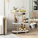 3 Tier Gold Bar Carts for Home Bar Serving Cart with Wheels, Heavy Duty Bar Wine Cart with Storage Shelves, for The Living Room, Kitchen, Bar, Party by CozyNest Decor