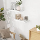 Fun Memories White Floating Shelves 16 Inch Long, 9 Inch Deep Wall Shelf for Bathroom, 16 x 9 Floating Shelf for Living Room, Bedroom, Kitchen, Rustic Wood Shelves for Wall, Set of 2 by CozyNest Decor