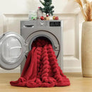 Cozy Bliss Faux Fur Throw Blanket for Couch, Cozy Warm Plush Striped Blanket for Sofa Bedroom Living Room,50 * 60 Inches Cardinal Red by CozyNest Decor