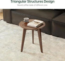 100% Solid Oak Round Side Table Set of 2, Small Bedside Table for Small Spaces, Living Room End Table with Stable Frame, Modern Nightstand for Bedroom Couch(Walnut, 17.71" D x 19.68" H) by CozyNest Decor