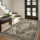 AMOAMI-3X5 Area Rug-Soft Washable Vintage Throw Accent Rugs for Living Room, Entryway, Bedroom, Kitchen, Bathroom, Laundry Room, Kitchen, Bathroom, Bedside, No Slip Brown/Coffee by CozyNest Decor