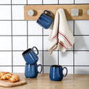 Hasense Small Coffee Mugs 8 oz, Ceramic Cappuccino Cups Set of 4, Espresso Mug with Handle for Latte, Tea, Milk and Mocha, Mini Cups for Gift, Dishwasher & Microwave Safe, Blue by CozyNest Decor