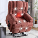 Dual Motor Power Lift Recliner Chair with Massage and Heat for Elderly People, Infinite Position, Burgundy Recliner Chair, Chenille Fabric Lift Chair by CozyNest Decor