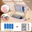 Damero Breastmilk Cooler Bag with 4 Ice Packs -Breastmilk Cooler Travel Bag Organizer with Detachable Buckle Handle for Daycare and Breastfeeding Mom,Pink by TinyTreasures Baby Boutique