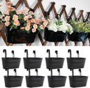 8 Pack Metal Hanging Planter for Outdoor Plants, 10 Inch Black Fence Planters Railing Pots for Garden Patio Balcony Decor, Flower Bucket with Detachable Hooks (Black, 8Pcs) by CozyNest Decor