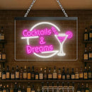 Personalized Beer O'Clock Neon Sign, Custom Wall Sign for Home Bar, Man Cave, Pub, Game Room, LED Beer Light Decor (Cocktail Bar 02) by CozyNest Decor