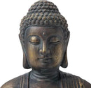 Glitzhome GH20384 22.75" Indoor Outdoor Sitting Meditating Buddha Zen Statue, 22.75 Inch Tall, Bronze by GreenHaven Gardens