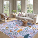 OJIA Animal Washable Area Rug 8x10, Boho Rugs for Living Room Playroom 8 x 10 Kids Bedroom Rugs, Non-Slip Ultra-Thin Indoor Large Floor Carpet for Dining Room Nursery Farmhouse by TinyTreasures Baby Boutique
