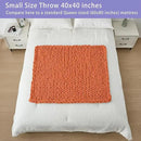 Bigacogo Chunky Knit Throw Blanket for Couch, 40x40 inches, 100% Hand Knitted with Thick Jumbo Chenille Yarn, Cozy Soft Large Rope Knot Cable Crochet Blankets for Sofa Bed Living Room, Terracotta by CozyNest Decor
