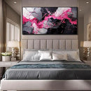 Abstract Wall Art for Living Room, Pink Canvas Wall Decor for Bedroom, Framed Picture Print, Large Size 59x29 Inches by CozyNest Decor