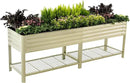 Elevated Raised Garden Bed-V Series, 2' x 8' Garden Beds with Legs & Storage Rack for Patio Porch, 1400 Lbs Weight Capacity, Outdoor Planter Boxes for Gardening Herbs Vegetables Flowers, Pearl White by GreenHaven Gardens