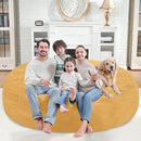 7FT Bean Bag Chair, Large Bean Bag Chairs with Memory Foam Filled, Fluffy Beanbag Sofa with Dutch Velvet Cover, Round BeanBag Chairs for Living Room, Playroom - Mustard by TinyTreasures Baby Boutique