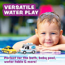 Tub Works® Vehicles™ Bath Cars Mold Free Bath Toys, 6 Pack | Sealed, No Hole Bath Toys Design Keeps Moisture Out | Soft, Squeezable & Float on Water | Fun Baby & Toddler Bath Toys | City Car Bath Toys by TinyTreasures Baby Boutique