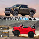 24V Ride on Car Licensed Ford F-150 Raptor, Kids Electric Car with Remote Control, LED Light/Music/MP3, Truck Bed Storage, 3-Point Seat Belt (24V, Red) by TinyTreasures Baby Boutique