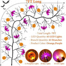 7 Ft 63 LED Halloween Willow Vine Twig Garland with 8 Modes Timer Orange Purple 21 Pumpkin Bats Lights,Halloween Garland with Waterproof Battery Operated for Indoor Wall Fireplace Decorations by CozyNest Decor
