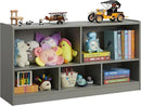 Toy Organizers and Storage, 5-Section Kids Bookshelf for Organizing Books Toys, School Classroom Wooden Storage Cabinet for Children's Room, Playroom, Nursery (Grey) by CozyNest Decor